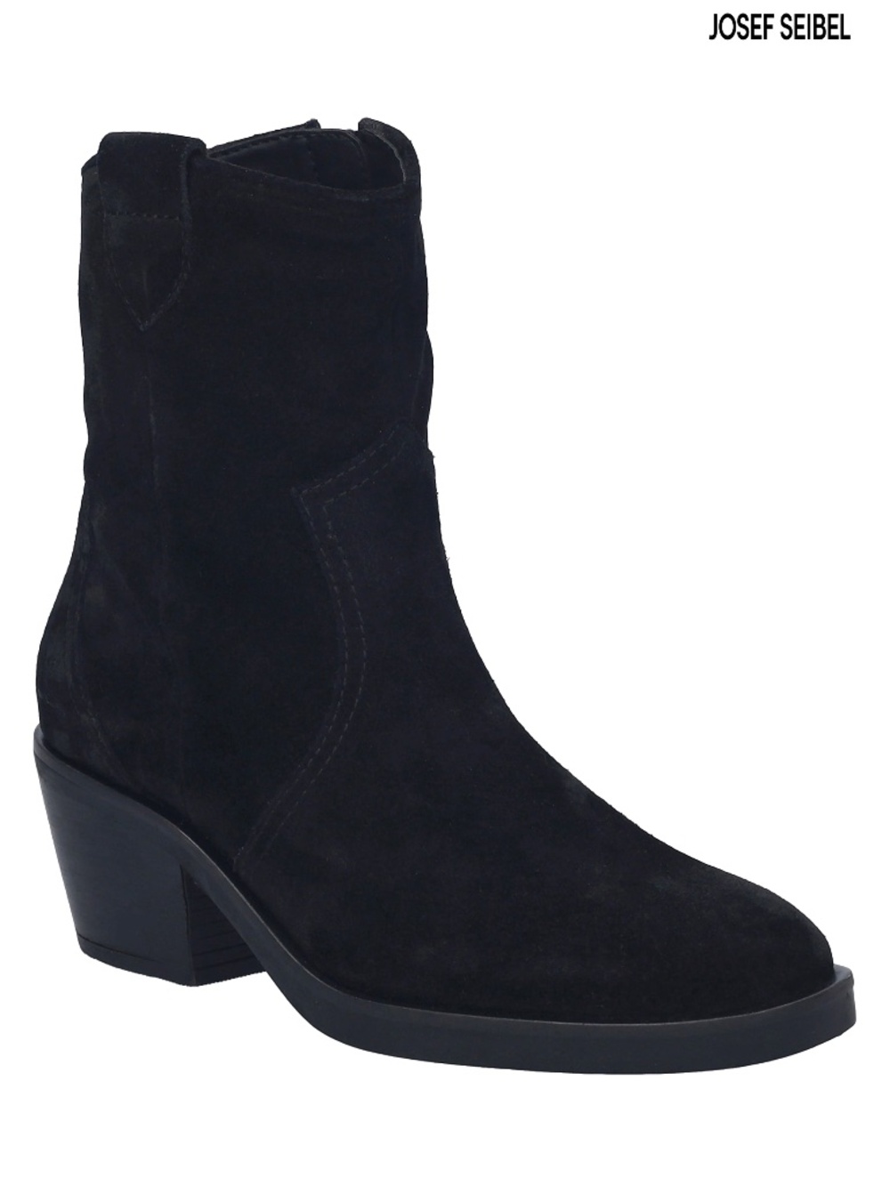 JOSEPH SEIBEL NEW HATTIE 02 WESTERN BLACK SUEDED LEATHER BOOTIE. SIZE 10-10.5 M